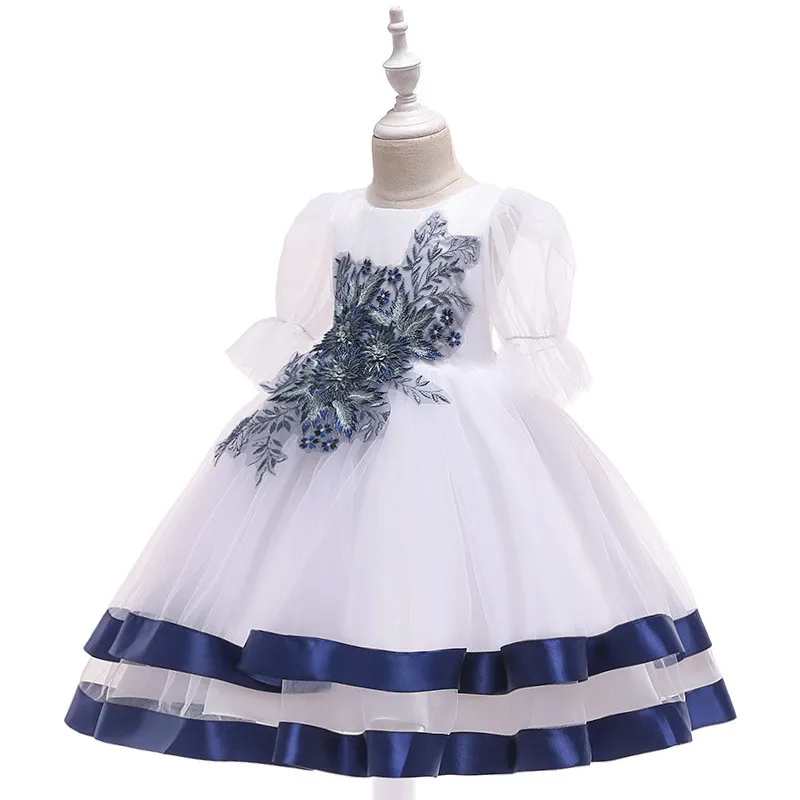 

Girls Kids Party Performance Dance Dress Ballet Floral Tutu Half Sleeve Party Costume Layer Dress