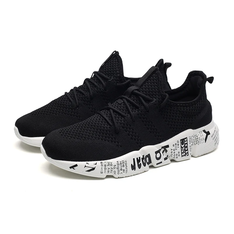 Мужские кроссовки с дышащей сеткой; zapatillas deportivas mujer; Легкие уличные спортивные кроссовки; chaussure sport homme - Цвет: Black