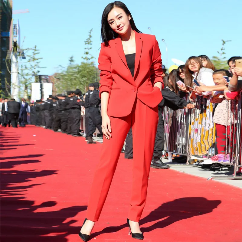 

Pants suits elegant women suit female new style British fashion solid color self-cultivation office ladies OL two-piece suit
