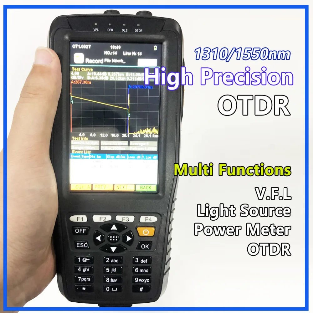 Высокоточный OTDR тестер оптический рефлектометр с временным доменом 4 в 1 прибор OPM