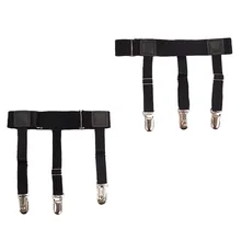 50 пар Мужская рубашка остается нейлон регулируемые подтяжки Нескользящие эластичные ноги ремень мужские подтяжки рубашки Держатели