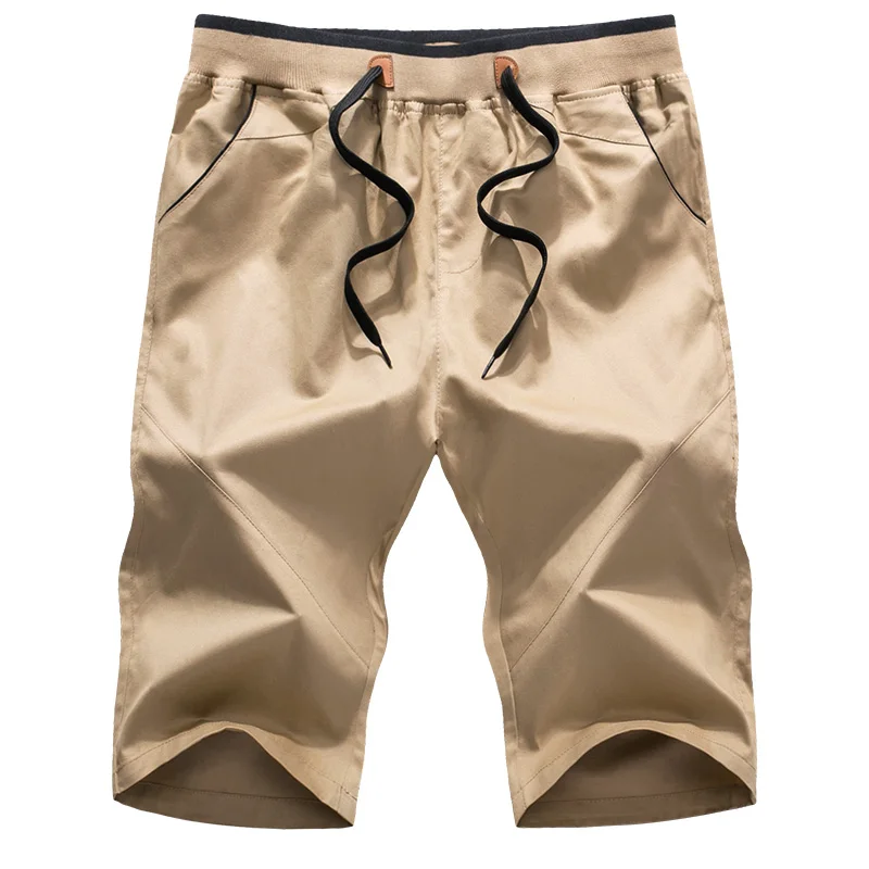 New Summer Mens Loose Shorts Plus Size Elastic Calf-Length Short Pants Hombre Casual Slim