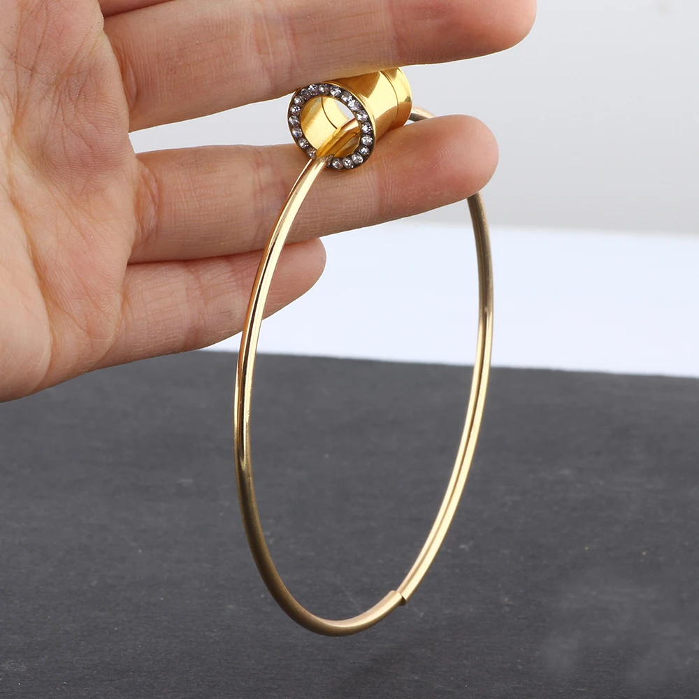 JUNLOWPY Double Flared Crystal Ear Stretching Kit Ring In Flesh Tunnels Gold Ear Plugs Body Jewelry Earring Expander Gauge 70pcs