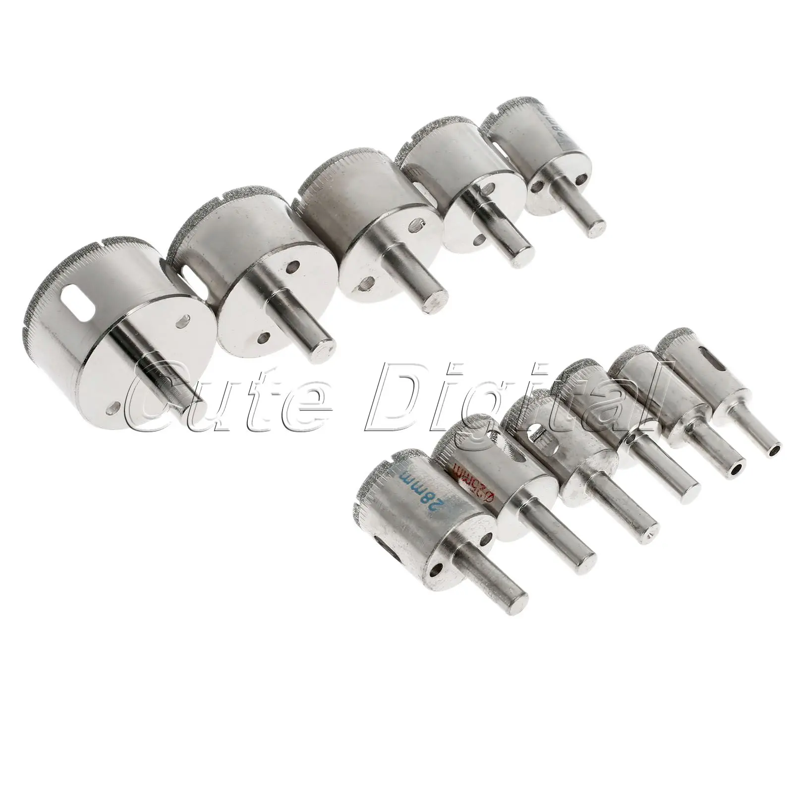 2pcs 16mm-22mm Diamond Coated Core Drill Bits Glass Tile Granite Marble Ceramics Hole Saw Metal Opener Cutter Bits Drilling Tool