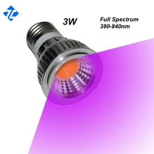 Полный спектр 3 Вт E27 COB светодиодный светильник для выращивания AC85-265V Светодиодная лампа для выращивания гидропоники цветы растения овощи светодиодные лампы