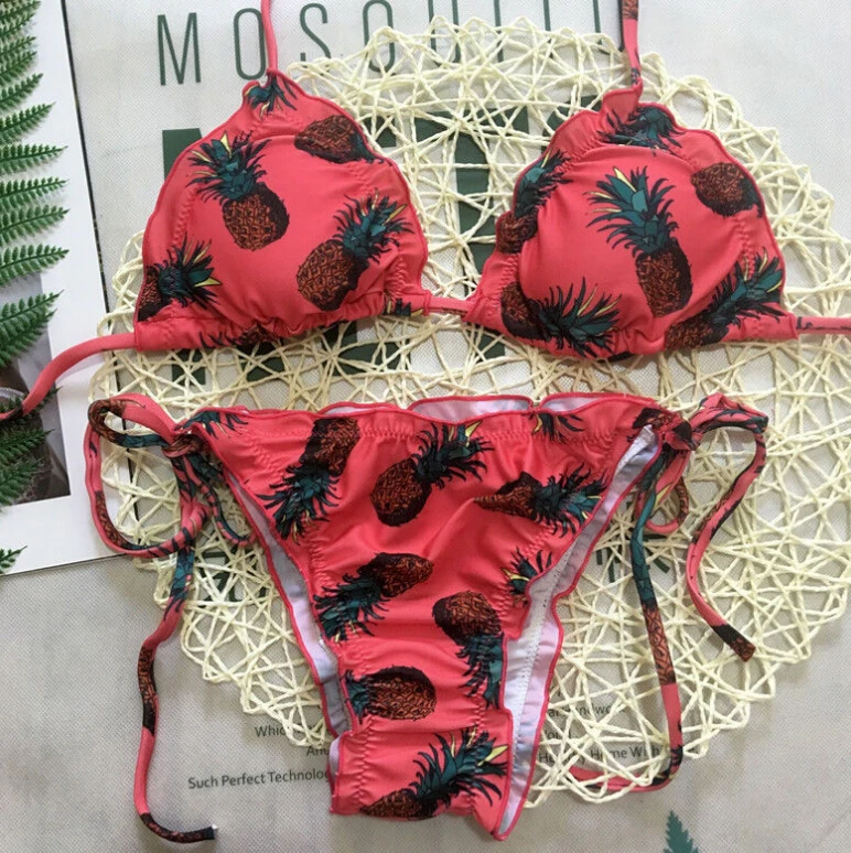 Bikini con relleno Floral para mujer, traje de baño, playa, Verano