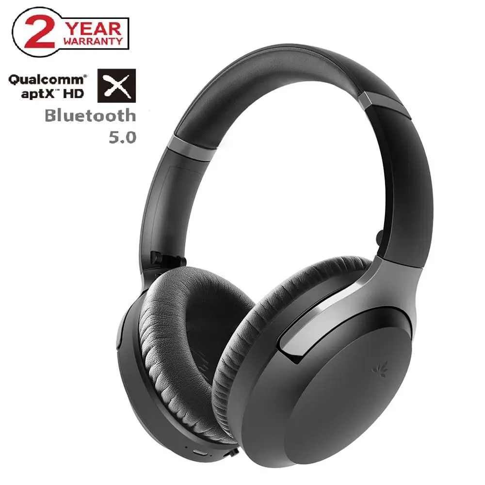 

Avantree Bluetooth 5.0 Active Noise Cancelling Headphones, aptX-HD Over Ear ANC Headphones with Detachable Boom Mic for TV PC
