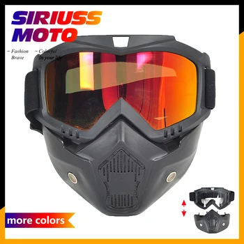 

Motocross Motorbike Motor Open Face Detachable Goggle Helmets Vintage Glasses Ski Bike Motorcycle Face Mask Goggles