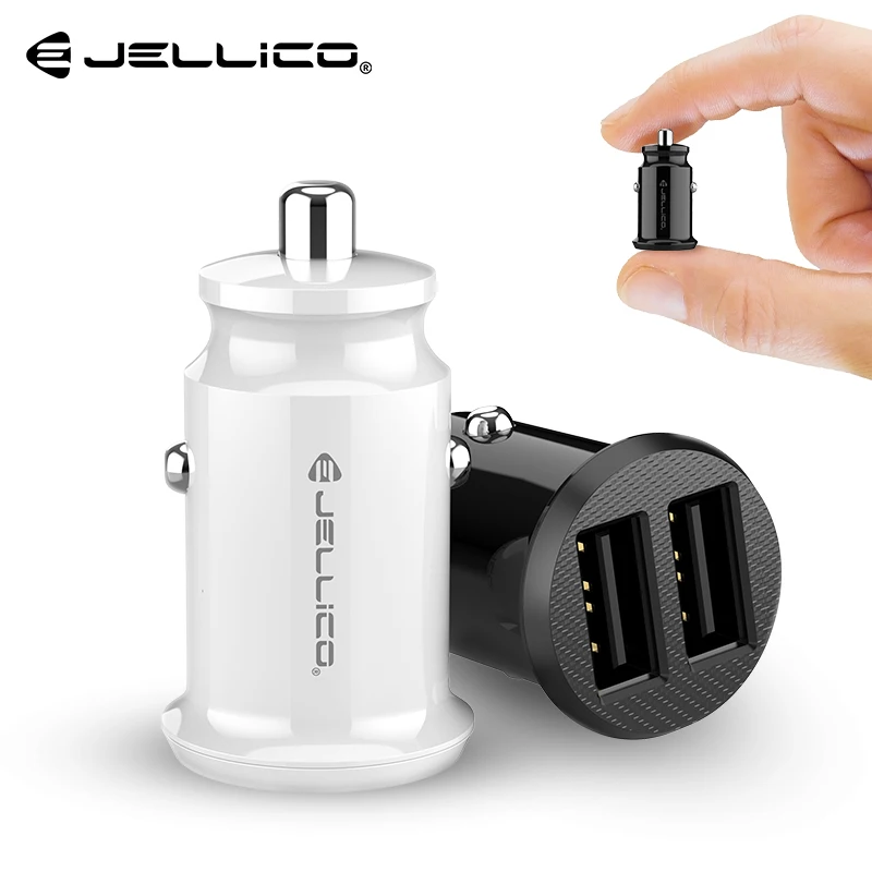 

Jellico Mini Car Charger For Mobile Phone Tablet GPS 3.1A Fast Charger Car-Charger Dual USB Car Phone Charger Adapter in Car