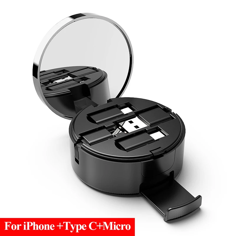 OATSBASF USB кабель для oppo find x iPhone XS Max XR iPad Air X зарядный кабель type C для one Plus 5T 6T 6 huawei mate 20 pro - Цвет: Black