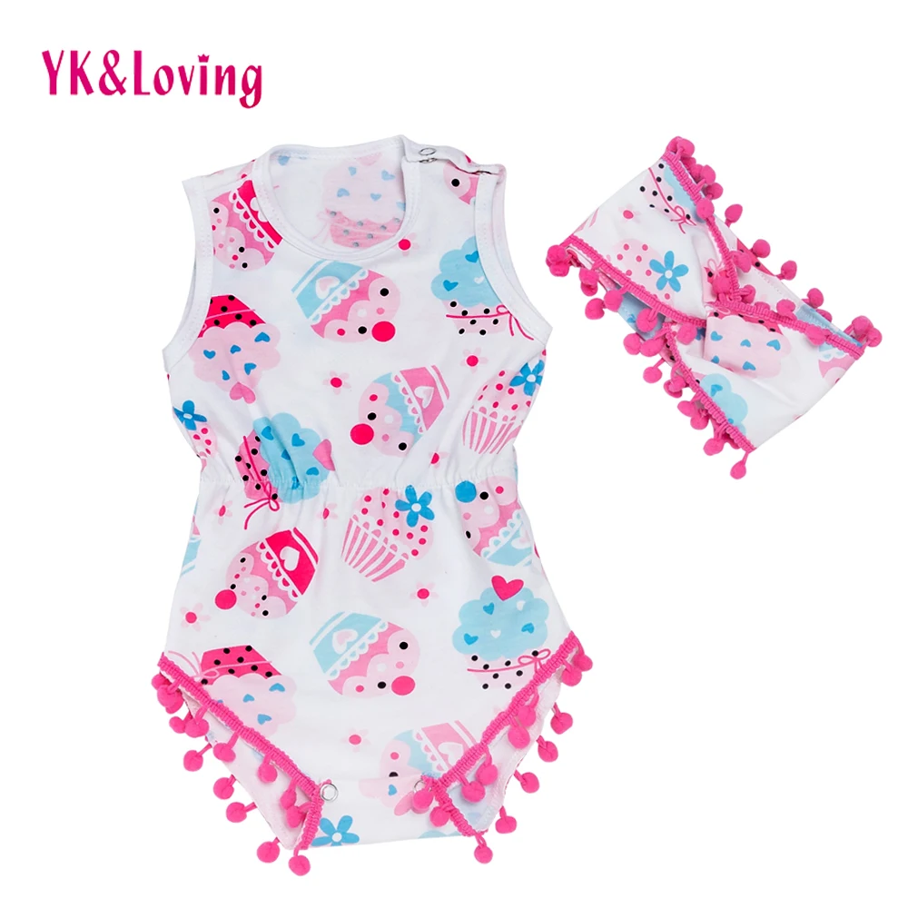 

Summer Girl Baby Romper Cotton Cake Cartoon Clothes One-Piece Rompers Sleeveless kids 0-24M Suit Infant Toddlers Jumpsuit Outfit
