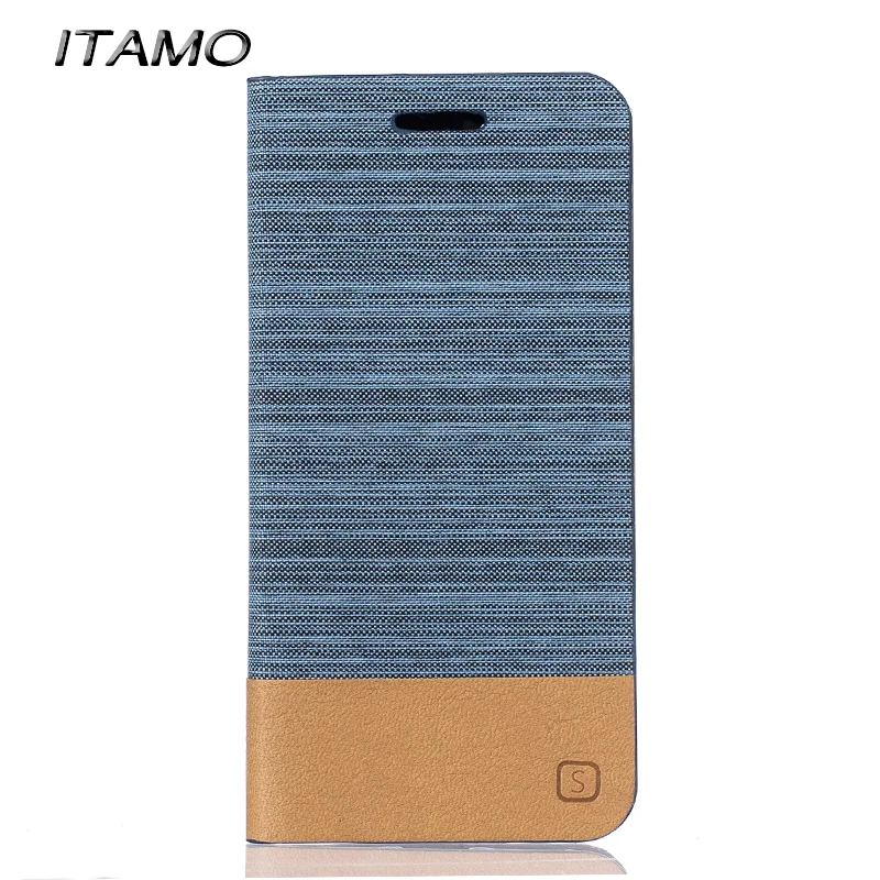 Luxury ITAMO Leather Wallet Case Card Slots Mash Up Canvas Flip Fold Cover for Huawei Honor