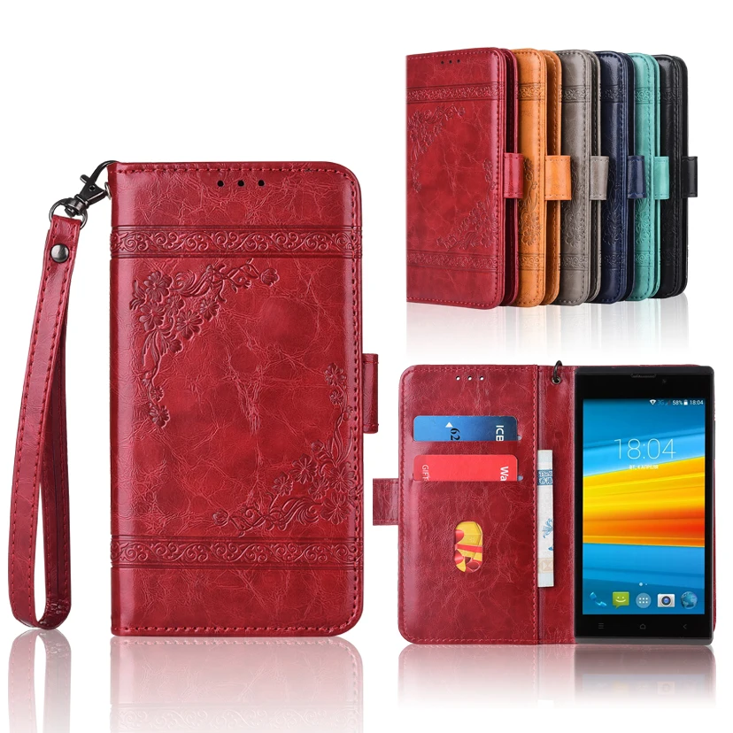 

Newest Wallet case for DEXP Ixion EL150 Charger Flip case with Strap,100% special PU leather embossing flower book cover case