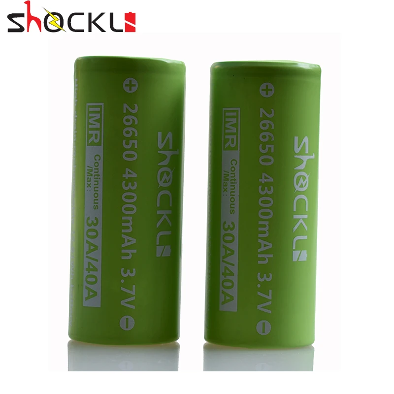 

Аккумулятор Shock li 26650, 26650 мАч, 4300 в, литий-ионная аккумуляторная батарея 30 А/40 А, IMR батареи с высоким потоком энергии для вейпа Aegis, фонарика