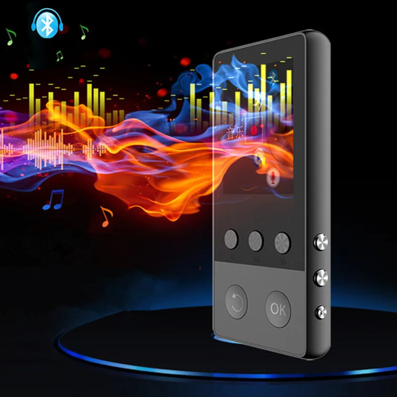 Металлический Bluetooth MP3 плеер 8 ГБ 1 дюйма высококачественный дисплей для