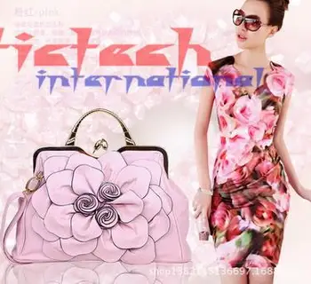 

by dhl or ems 10pcs Big Flower Women Handbag Female Tote Luxury Women Bags Lady Tote Pouch Leather Handbags