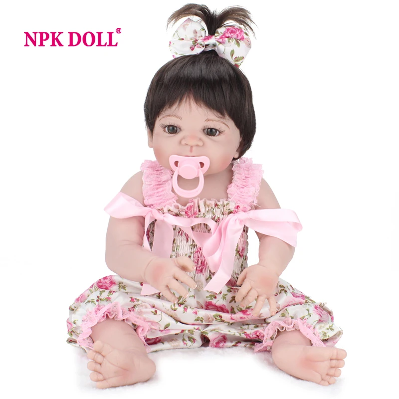 Кукла реборн NPKDOLL полностью виниловая младенец для девочек 55 см Реалистичная