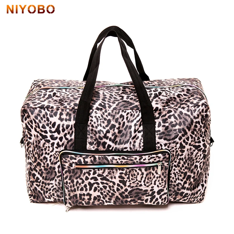 Women's Folding Travel Bag Waterproof Nylon Printing Bags Portable