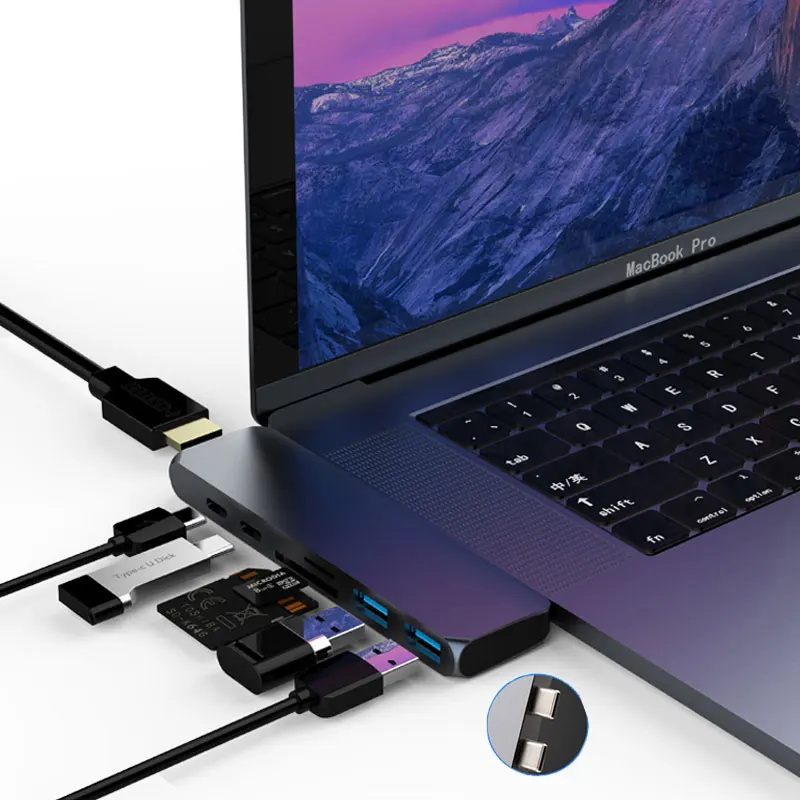 EASYA USB C концентратор к HDMI адаптер usb type C док-станция с USB 3,0 PD зарядное устройство для чтения карт SD TF для MacBook Pro/Macbook Air USB-C