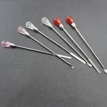 Постоянный макияж Пигмент миксер-блендер 1 шт. ложки из нержавеющей стали+ 1 шт. хрустальные мешалки для татуировки чернила для бровей пигмент