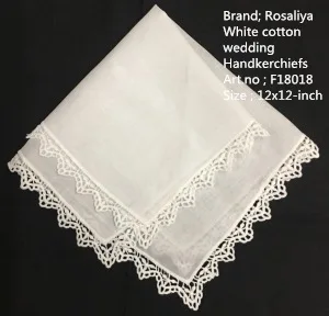 Набор из 12 модных дамские платки белые хлопковые кружевные края свадебные носовые платки Hanky для невесты Матери подарки 12x12-дюймов
