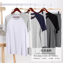 Весенне-летние мужские шорты с рукавами реглан из смешанного хлопка с короткими рукавами, повседневная одежда для сна, пижамный комплект больших размеров