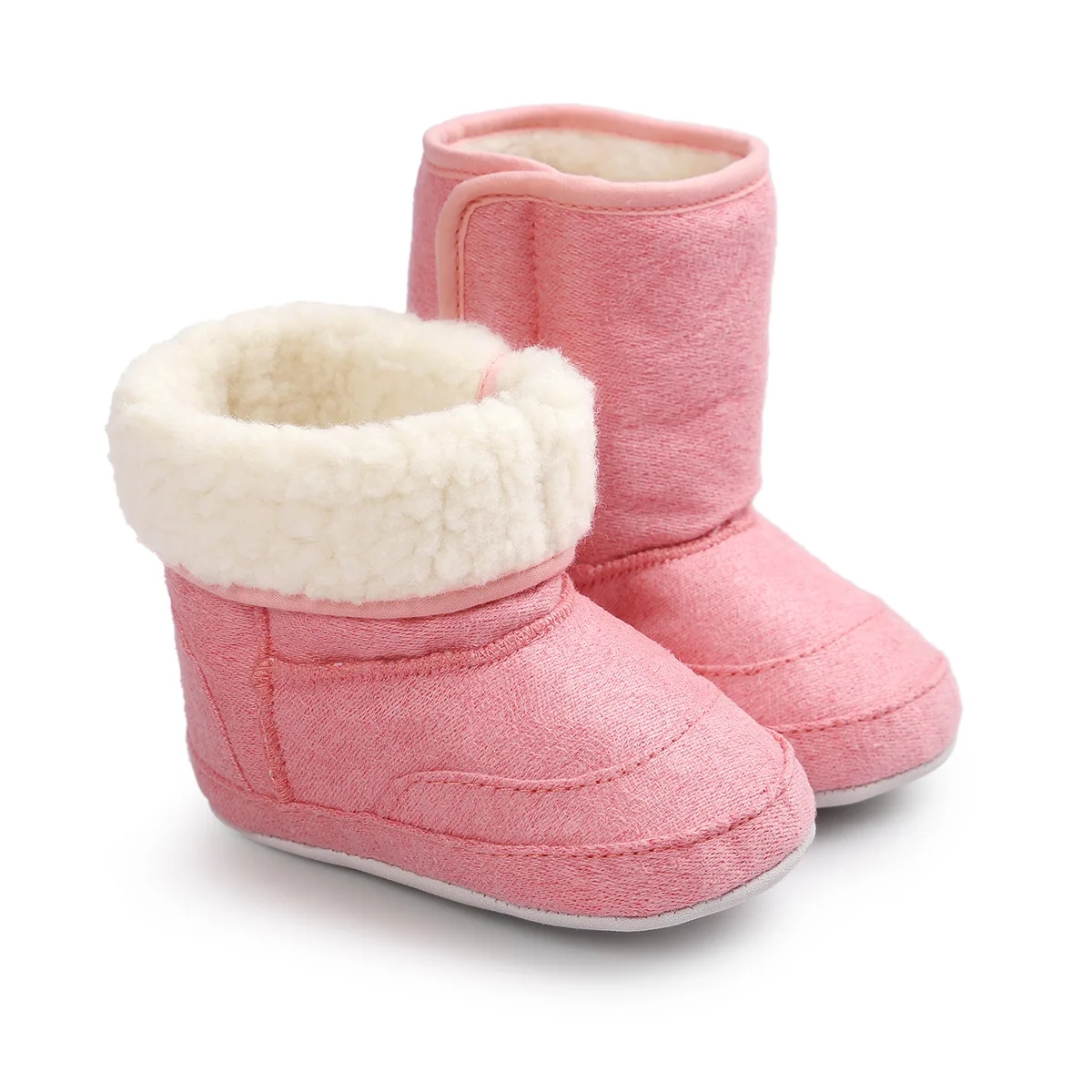 MiYuebb/зимние детские ботинки; цвет хаки; детская обувь для малышей; хлопковая резиновая подошва; нескользящая детская обувь - Цвет: rose red