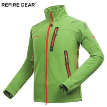 Refire Шестерни открытый climing Спортивная ветровка куртка Для мужчин Soft Shell теплый флис Пеший Туризм зимняя куртка Водонепроницаемый Термальность пальто