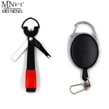 Mnft pro ferramenta de pesca rápida, gravata para unha, cortador de linha, equipamento retrator w/zinger acessórios