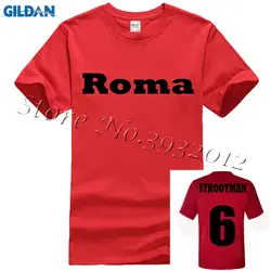 2018 Roma футболист Строотман № 6 100% хлопок модные красные футболки