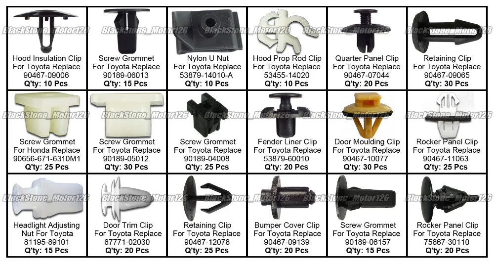 365 Clip In Box Hood Bumper Door Trim Rocker Panel Fender Liner Screw