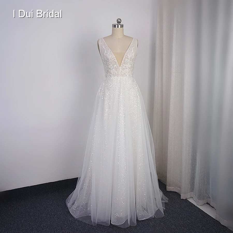 Блестящее платье свадебное бохо-платье фабричное реальное фото