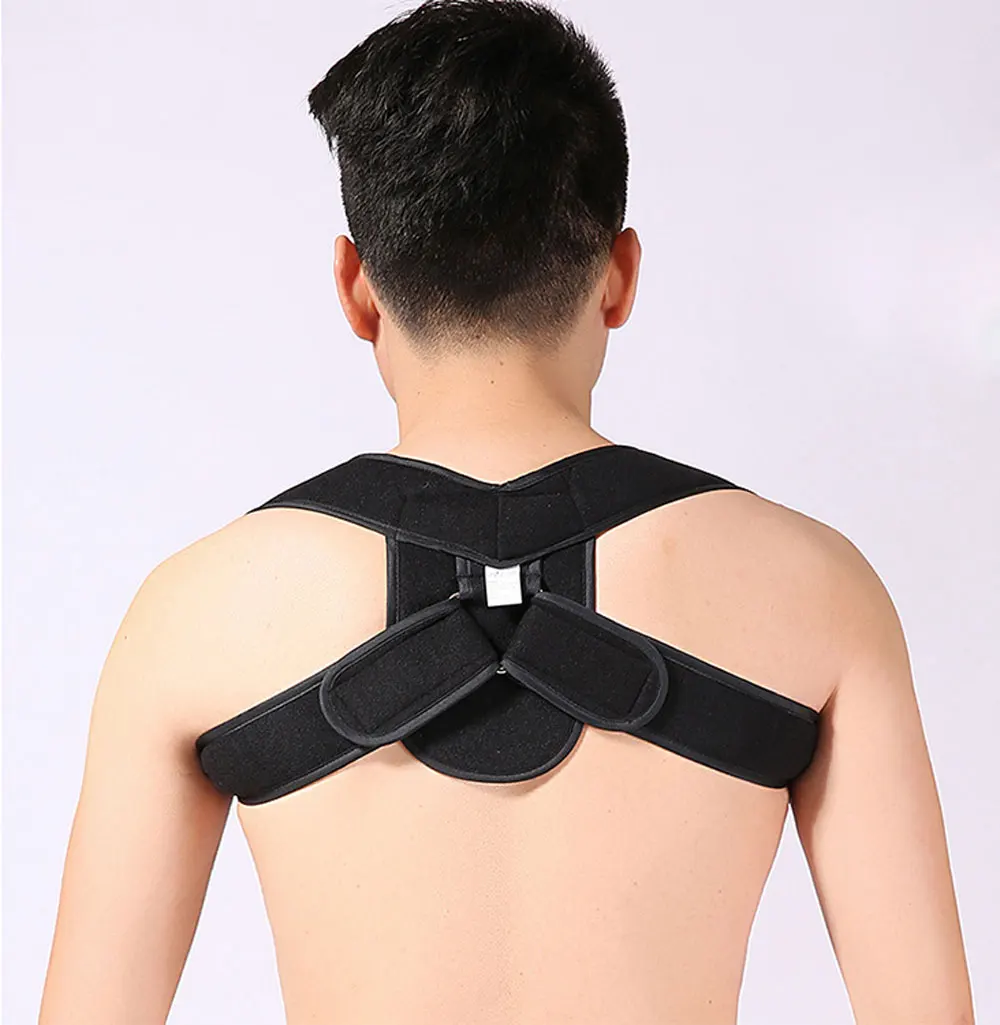 Unisex Adult Students Children Humpback kyphosis Hunchback Posture Corrector Back Sitting Spinal Posture Orthotics Strap - Цвет: Black