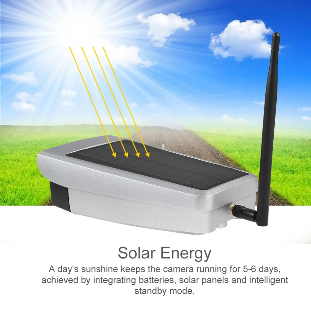 

1080P HD WIFI Outdoor Solar Power IP Camera Wireless Waterproof Remote Contorlling Surveillance