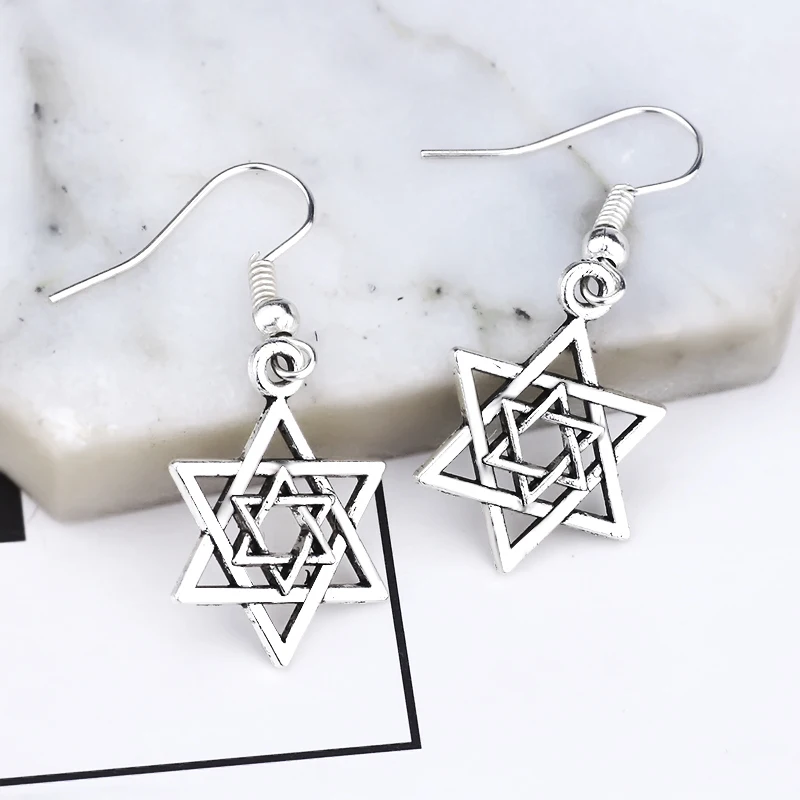 Vintage-Steampunk-Inverted-Triangle-Star-Of-David-Hook-Earrings-For-Women-Hollow-Hexagram-Pendientes-Earings-Dropshipping (4)