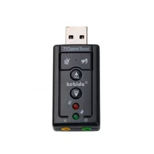 Kebidu Внешняя USB звуковая карта 7,1 канальный 3D аудио адаптер с 3,5 мм гарнитура микрофон для ПК настольный ноутбук