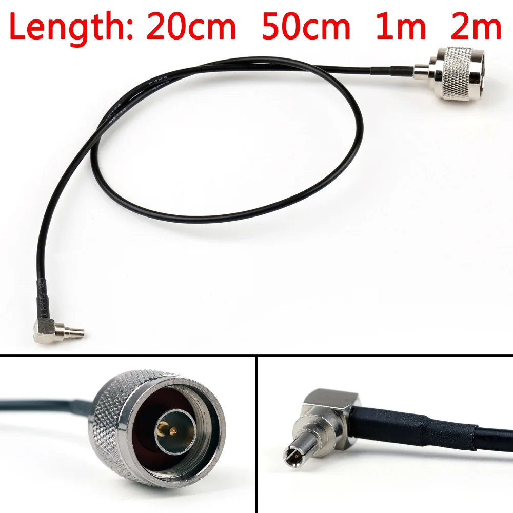 

Areyourshop RG174 Cable CRC9 Male Plug Right Angle To N Male Plug Coax Pigtail 20cm 50cm 1M 2M Wholesale Connector Plug Jack