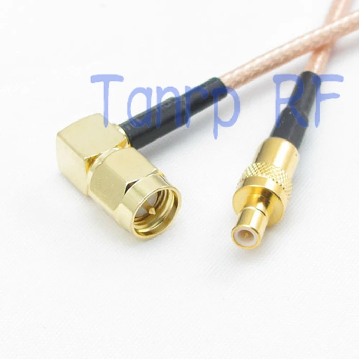 Cable RG316 6inch MMCX male plug 90° to SMA male right angle RF Pigtail Jumper