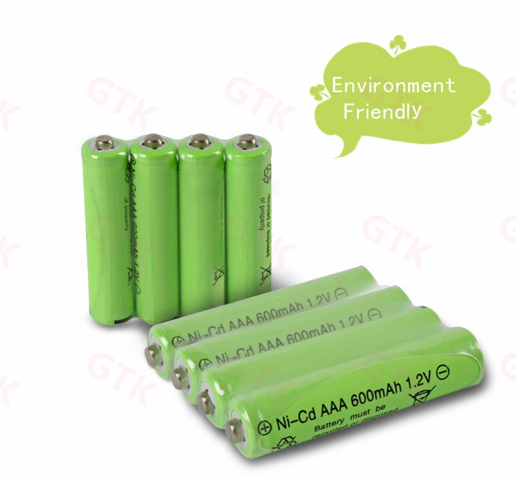 GTK 8pcs AAA 1.2v 600mah nicd rechargeable alkaline battery excellent