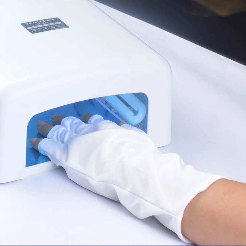 

Cheap UV Gloves UV Shield Glove Fingerless Manicure Nail Art Tools LED UV Lamp Nail Dryer Radiation Protection 1 Pair