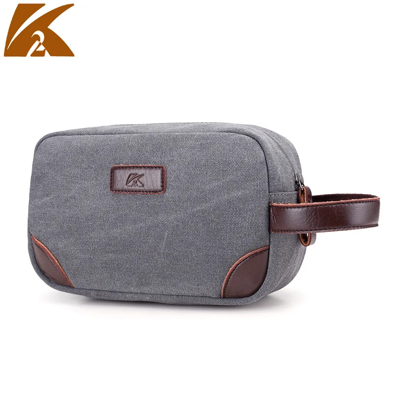 KVKY Vintage Men Clutch Bags Designer Patchwork Canvas Handbags Men Clutch Bags Casual Purse Big