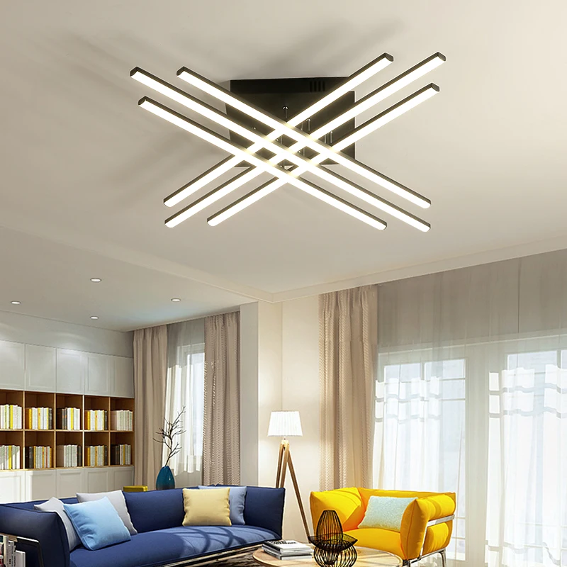 

DAR Modern White/Black Ceiling Chandeliers Living Room Dining Room Lampadari Lustre Luminaria Led Chandelier With Remote Control