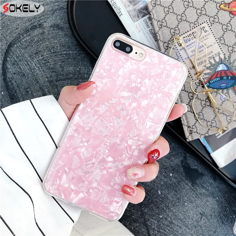 

SOKELY Luxury shell silicone soft Case For iphone 7 Case Phone Cases For iphone 6 6S 7 8 Plus X pink