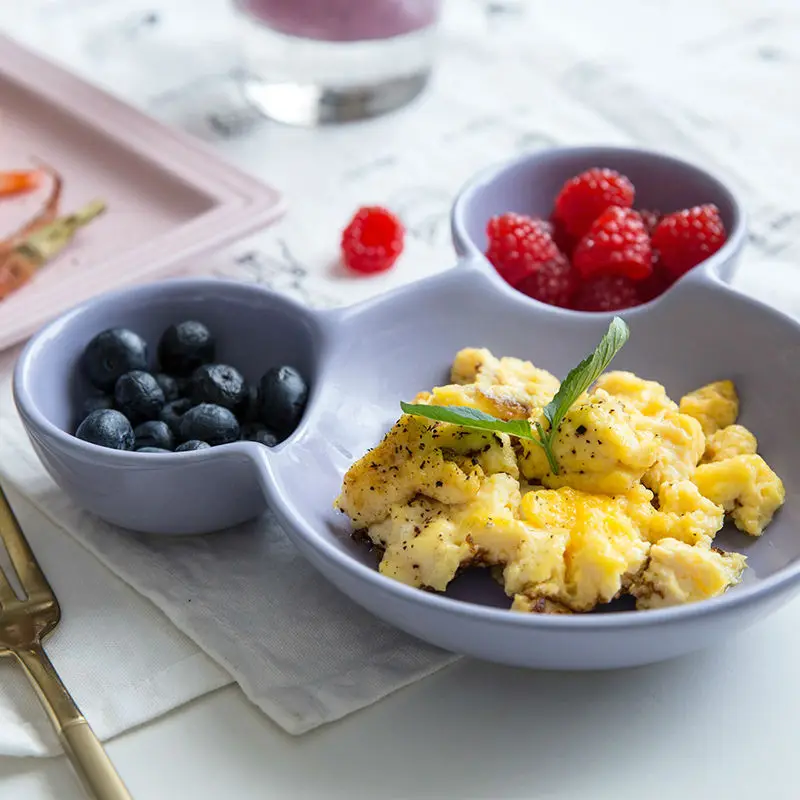 Cute Ceramic Plate Cartoon Porcelain Dishes Mickey Minnie Shape Dish for Kids Creative Snack Plate Food Container Tableware Gift (4)