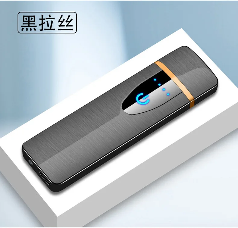 Сенсорный экран сенсор прикуриватель компактный умный датчик USB зарядка зажигалки Премиум зажигалка - Цвет: gray