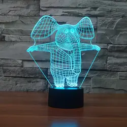 1 шт. Животные Слон Новинка свет 3D лампа RGB сенсорный Настольная лампа как прикроватная лампа дети спальный ночник атмосферная лампа