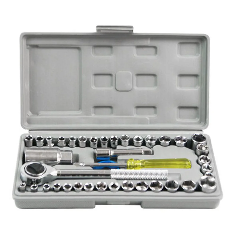 

46pcs Spanner Socket Set 1/4" Screwdriver Ratchet Wrench Set Kit Car Repair Tools Combination Hand Tool Set