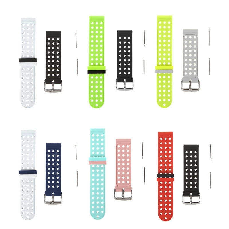 

18mm Silicone Dual Color Strap for Samsung Gear S3 for Amazfit Pace Smart Watch gai