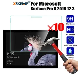 XSKEMP 10 шт. оптовая продажа 9 H Твердость Закаленное стекло Защитная пленка для экрана для microsoft Surface Pro 6 2018 12,3 анти-разбивающая кожа