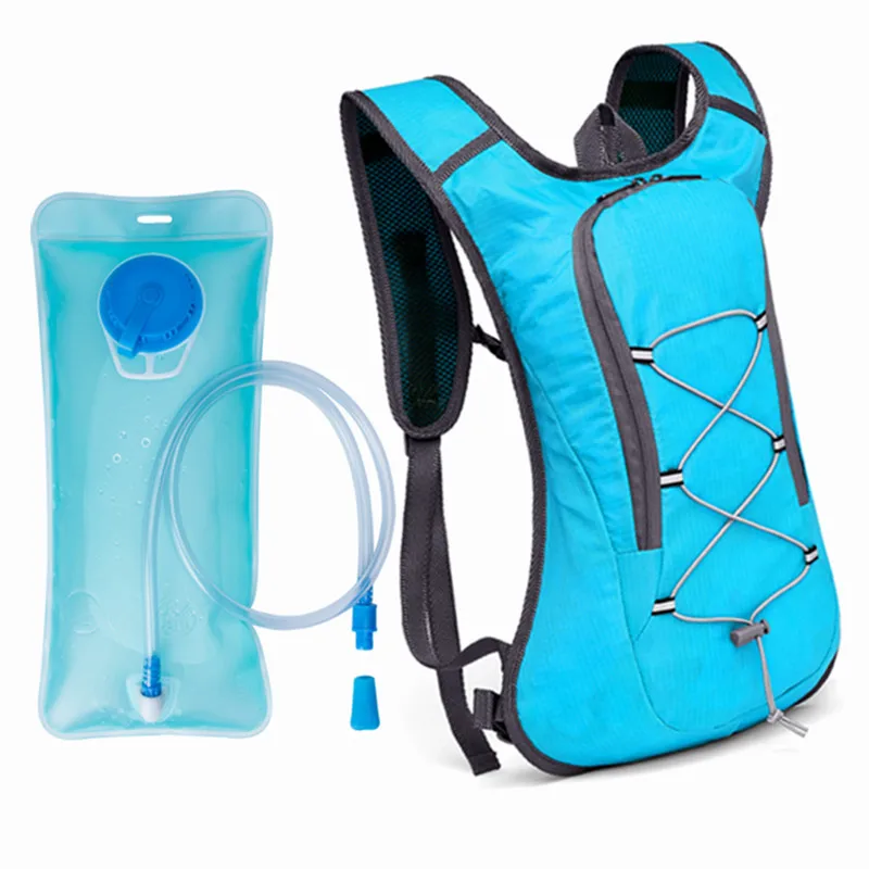 Спортивная походная сумка для воды 2L, гидратационный рюкзак для кемпинга, пешего туризма, езды на велосипеде, сумка для воды, контейнер для мочевого пузыря - Цвет: Синий
